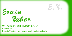 ervin nuber business card